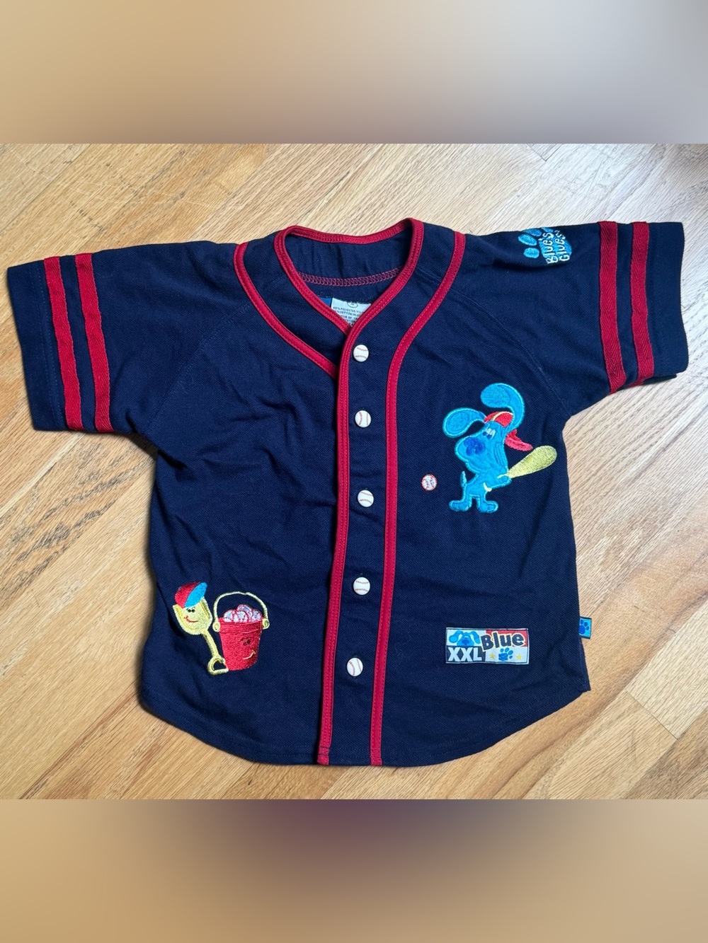 Kids Blues Clues appliqué embroidered Baseball-Style Shirt 4T vintage 2000